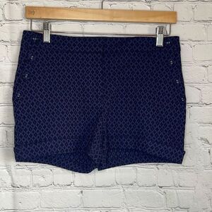 Maurices Navy Blue Patterned Geometric Print Rolled Cuff Shorts size 5/6 NEW